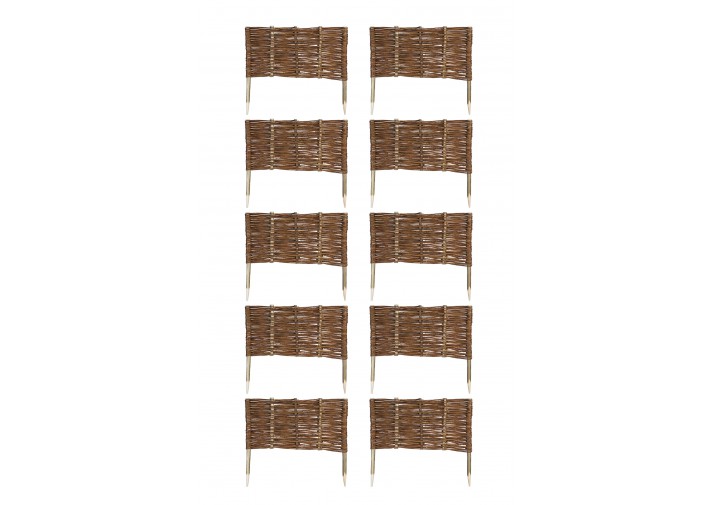 10 x Beeteinfassung aus Weide Länge: 60cm, Höhe: 30cm