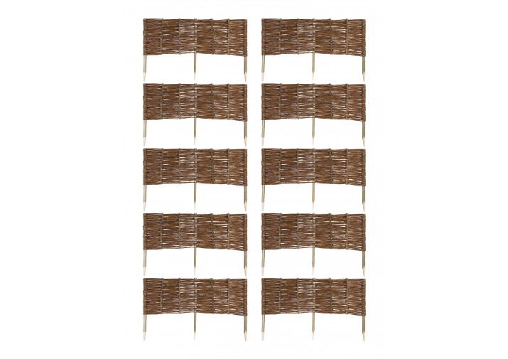 10 x Beeteinfassung aus Weide Länge: 100cm, Höhe: 30cm