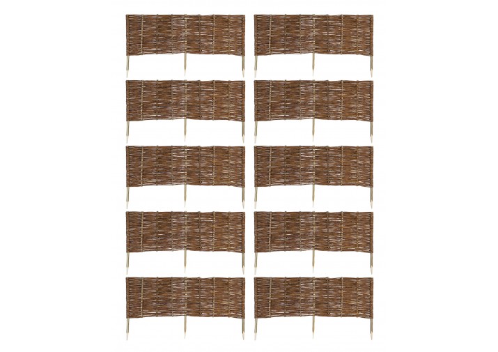 10 x Beeteinfassung aus Weide Länge: 120cm, Höhe: 40cm