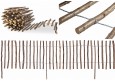 Staketenzaun mit Pfosten aus Haselnuss mit Rinde | Höhe: 50cm Länge: 5m