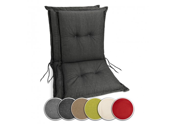 2 Stück Gartenstuhlauflagen Niedriglehner 100x50x9cm viele Farben zur Auswahl