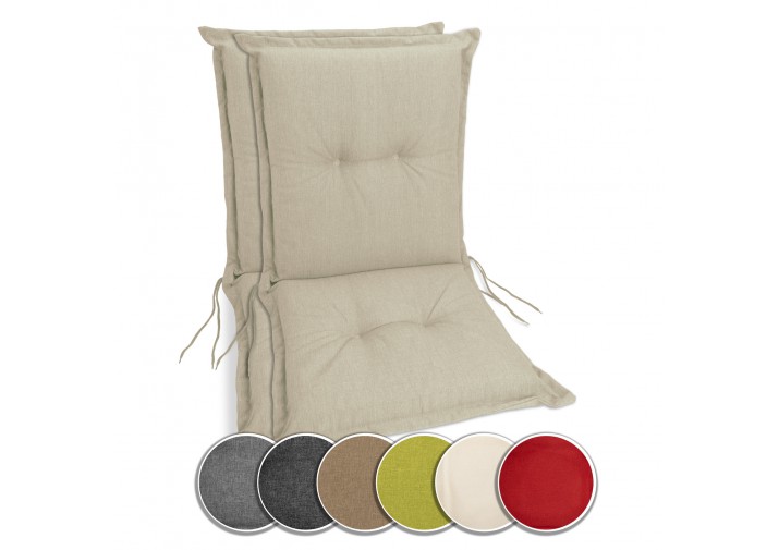 2 Stück Gartenstuhlauflagen Niedriglehner 100x50x9cm viele Farben zur Auswahl