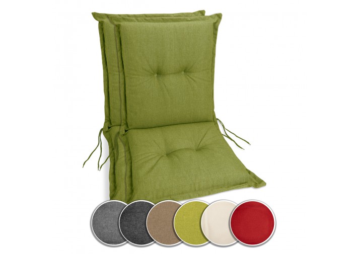 2 Stück Gartenstuhlauflagen Niedriglehner 100x50x9cm viele Farben zur Auswahl