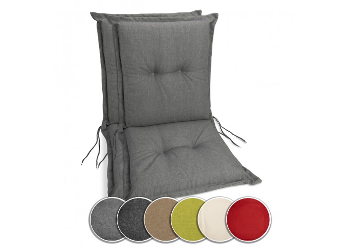 2 Stück Gartenstuhlauflagen Niedriglehner 100x50x9cm viele Farben zur Auswahl