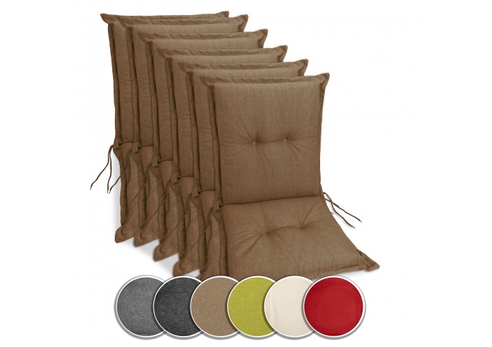 6 Stück Gartenstuhlauflagen Niedriglehner 100x50x9cm viele Farben zur Auswahl