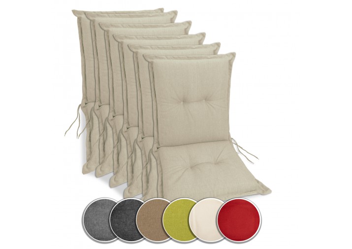 6 Stück Gartenstuhlauflagen Niedriglehner 100x50x9cm viele Farben zur Auswahl