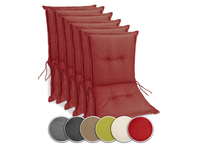 6 Stück Gartenstuhlauflagen Niedriglehner 100x50x9cm viele Farben zur Auswahl