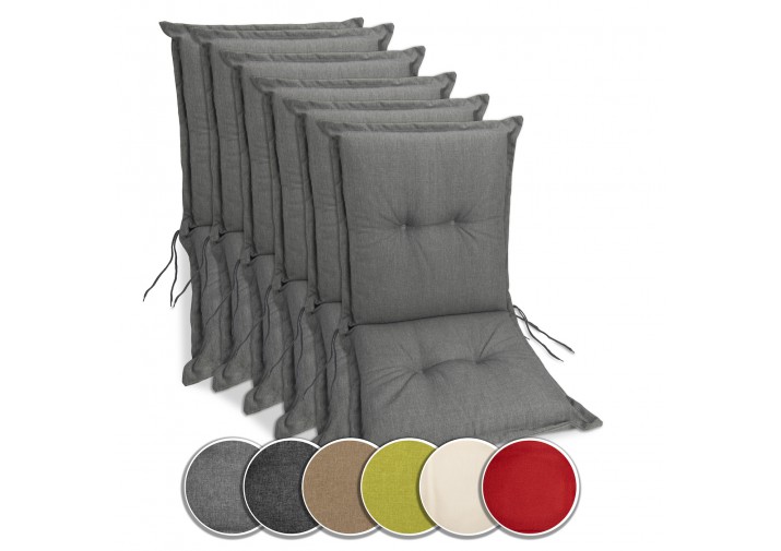 6 Stück Gartenstuhlauflagen Niedriglehner 100x50x9cm viele Farben zur Auswahl