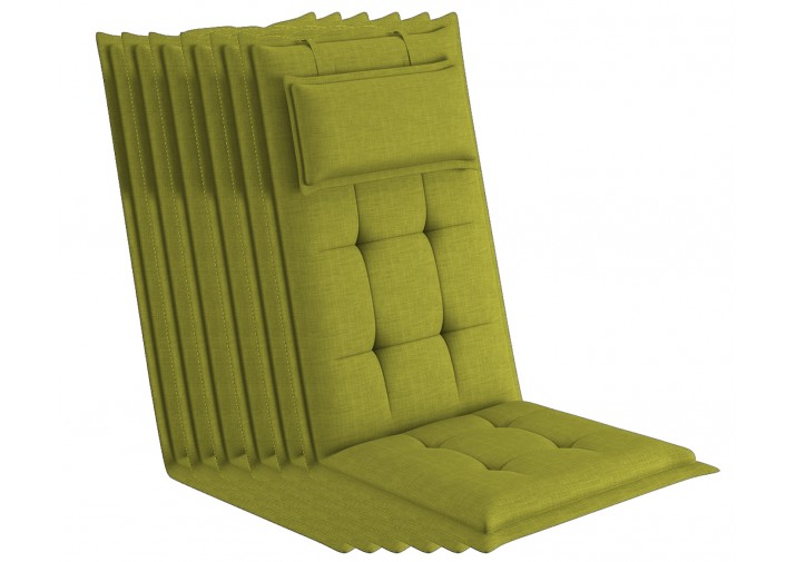 6 Stück Gartenstuhlauflagen 120x50x9cm mit abnehmbarem Kopfpolster