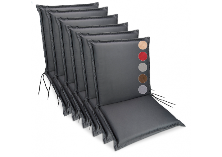 6 Stück Gartenstuhlauflagen Niedriglehner 100x50x9cm