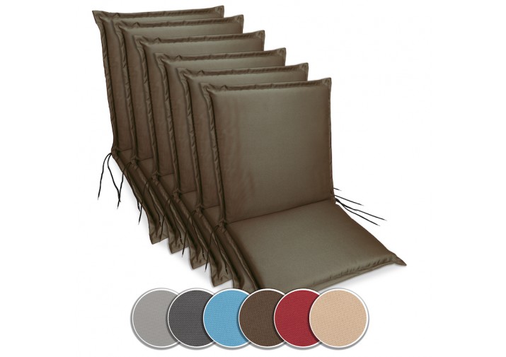 6 Stück Gartenstuhlauflagen Niedriglehner 100x50x9cm