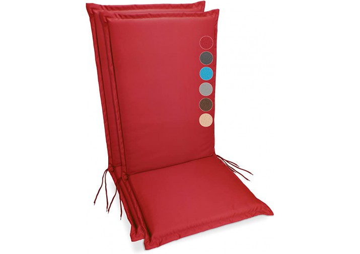 2 Stück Gartenstuhlauflagen Hochlehner 120x50x9cm