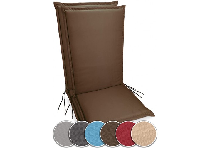 2 Stück Gartenstuhlauflagen Hochlehner 120x50x9cm