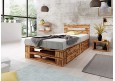 Palettenbett M2 aus Holz 120 x 200 cm mit Kopfteil und 2 Bettkästen