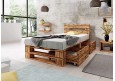 Palettenbett M2 aus Holz 120 x 200 cm mit Kopfteil und 2 Bettkästen