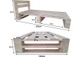 Palettenbett M2 aus Holz 120 x 200 cm mit Kopfteil und 2 Bettkästen