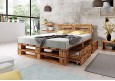 Palettenbett M2 aus Holz 160 x 200 cm mit Kopfteil und 2 Bettkästen