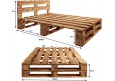 Palettenbett M2 aus Holz 160 x 200 cm mit Kopfteil und 2 Bettkästen