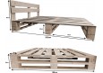 Palettenbett M2 aus Holz 180 x 200 cm mit Kopfteil und 2 Bettkästen