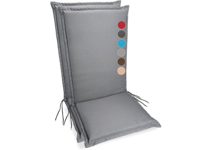 2 Stück Gartenstuhlauflagen Hochlehner 120x50x9cm