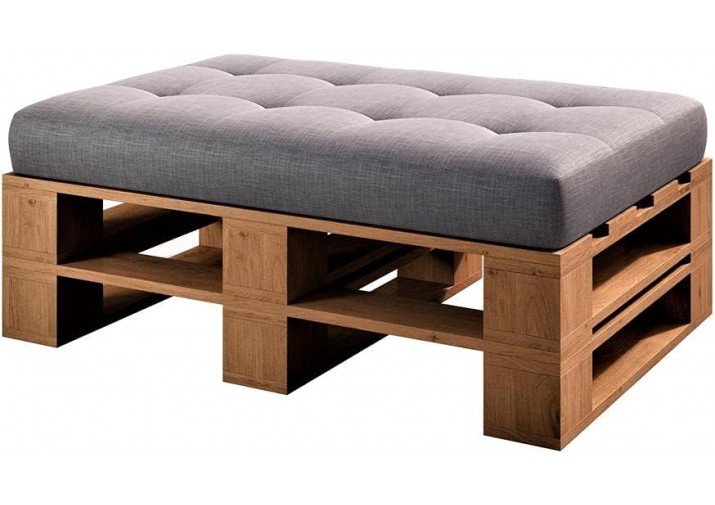 Palettenmöbel - Hocker 120 x 60 cm Höhe : 30 cm