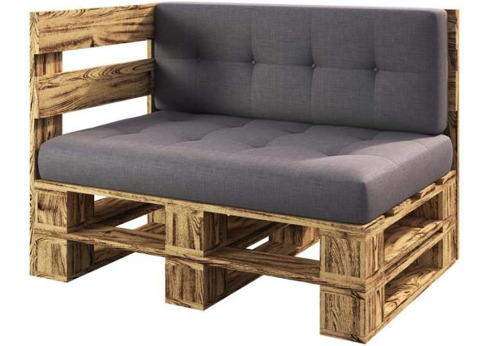 Palettenmöbel - Eckbank 120x60cm Höhe: 30cm