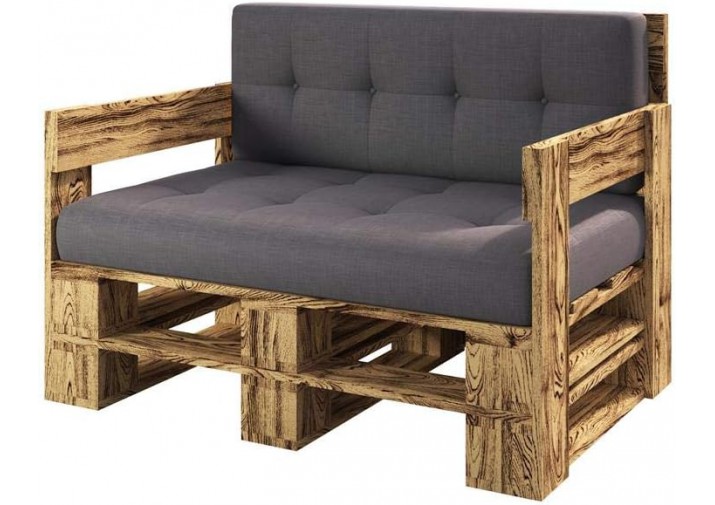 Palettenmöbel - Sofa 120 x 80 cm Höhe : 30 cm