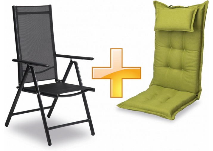 Set Gartenstühle mit Gartenstuhlauflagen Hochlehner | 120x50cm