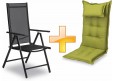 Set Gartenstühle mit Gartenstuhlauflagen Hochlehner | 120x50cm