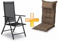 Set Gartenstühle mit Gartenstuhlauflagen Hochlehner | 120x50cm