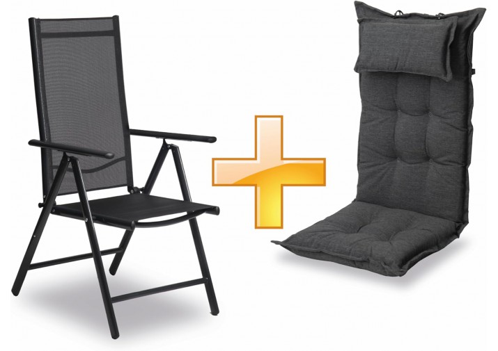 Set Gartenstühle mit Gartenstuhlauflagen Hochlehner | 120x50cm