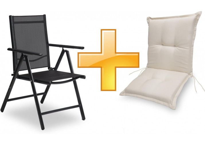 Set Gartenstuhl und Gartenstuhlauflage Niedriglehner | 100x50cm