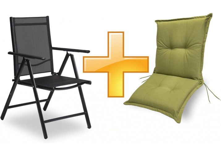 Set Gartenstuhl und Gartenstuhlauflage Niedriglehner | 100x50cm