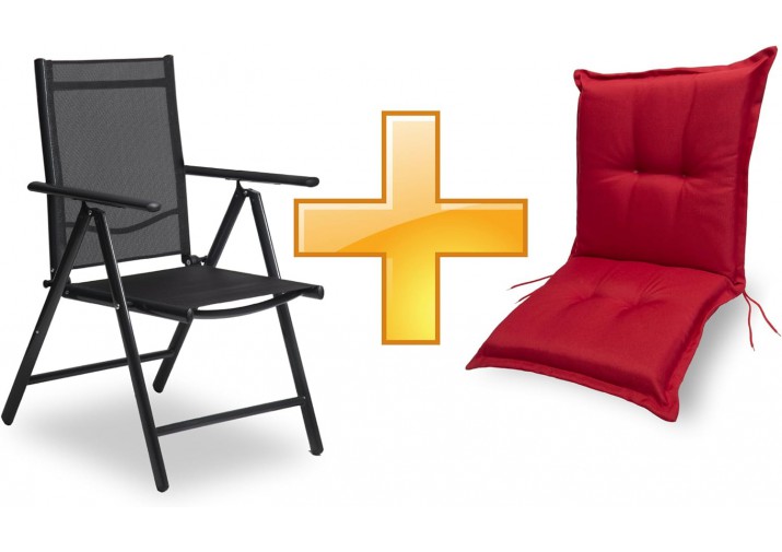 Set Gartenstuhl und Gartenstuhlauflage Niedriglehner | 100x50cm