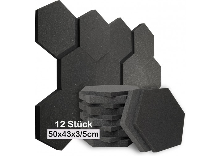 Hexagon Akustikschaumstoff Akustikschaum 50 x 43 x 3/5cm