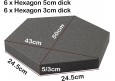Hexagon Akustikschaumstoff Akustikschaum 50 x 43 x 3/5cm