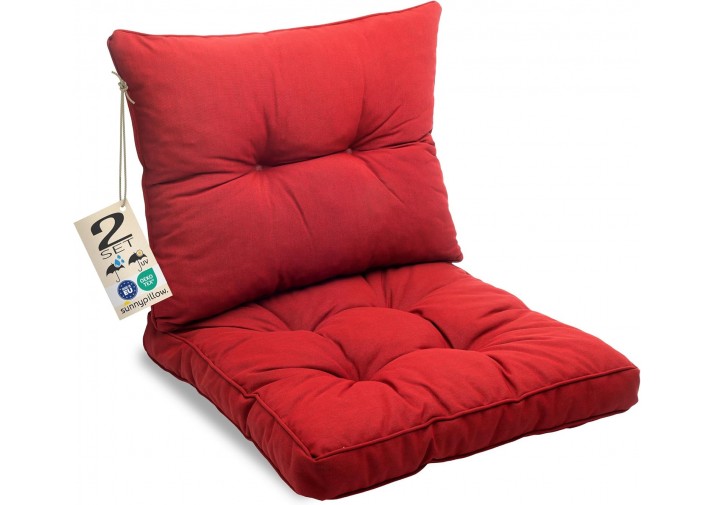 2er Set: Sitzkissen 50x50cm + Rückenlehne 50x40cm "Rattan" viele Farben zur Auswahl