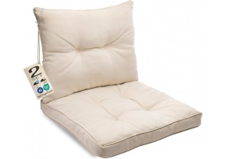 2er Set: Sitzkissen 60x60cm + Rückenlehne 60x40cm "Rattan" viele Farben zur Auswahl