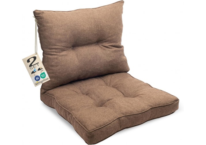 2er Set: Sitzkissen 70x70cm + Rückenlehne 70x40cm "Rattan" viele Farben zur Auswahl