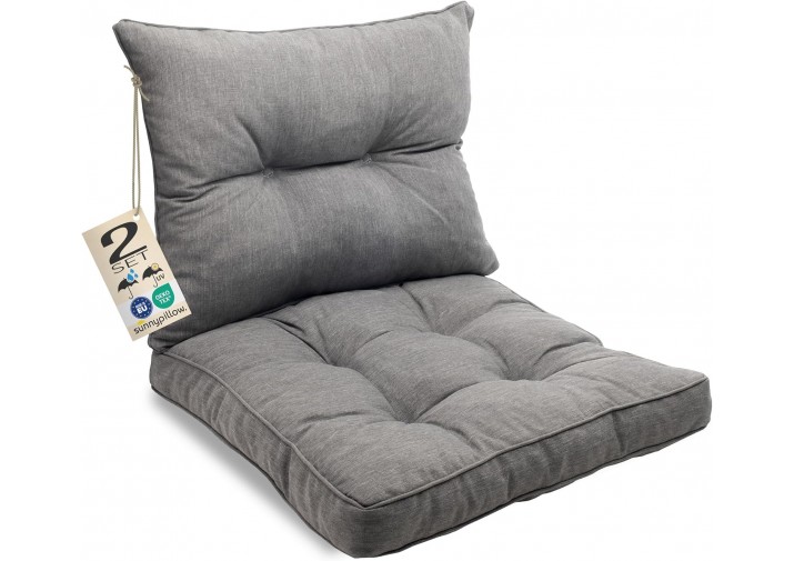 2er Set: Sitzkissen 70x70cm + Rückenlehne 70x40cm "Rattan" viele Farben zur Auswahl