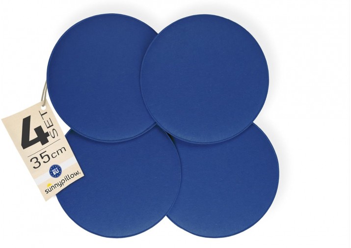 4er Set Stuhlkissen aus Filz Kissen rund Ø 36cm viele Farben zur Auswahl