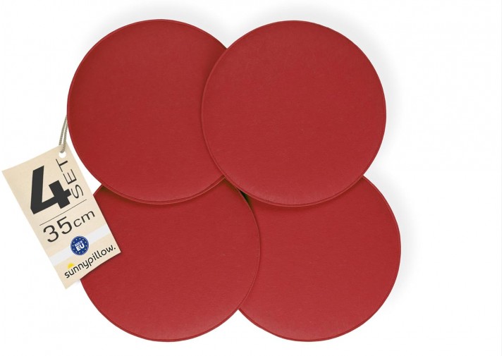 4er Set Stuhlkissen aus Filz Kissen rund Ø 36cm viele Farben zur Auswahl