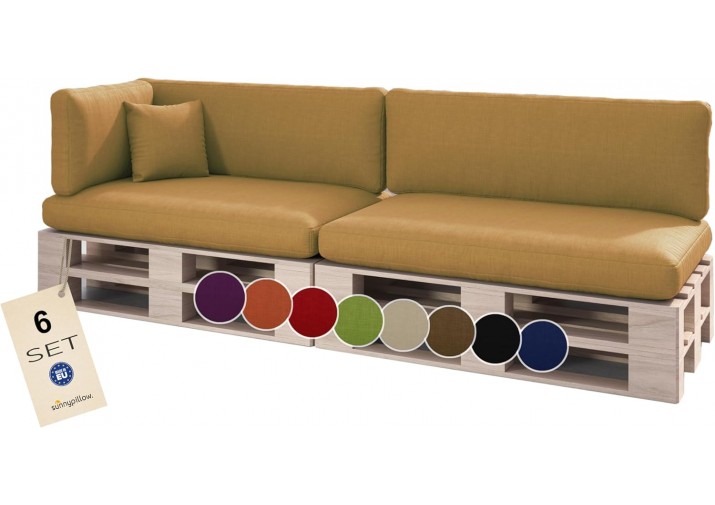 Palettenkissen 6er Set für Europaletten "Boston"