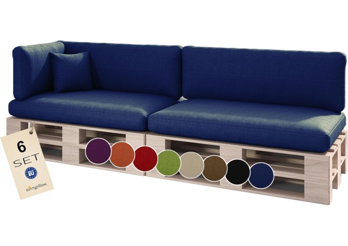 Palettenkissen 6er Set für Europaletten "Boston"