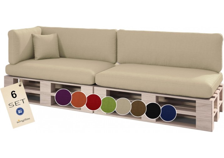 Palettenkissen 6er Set für Europaletten "Boston"