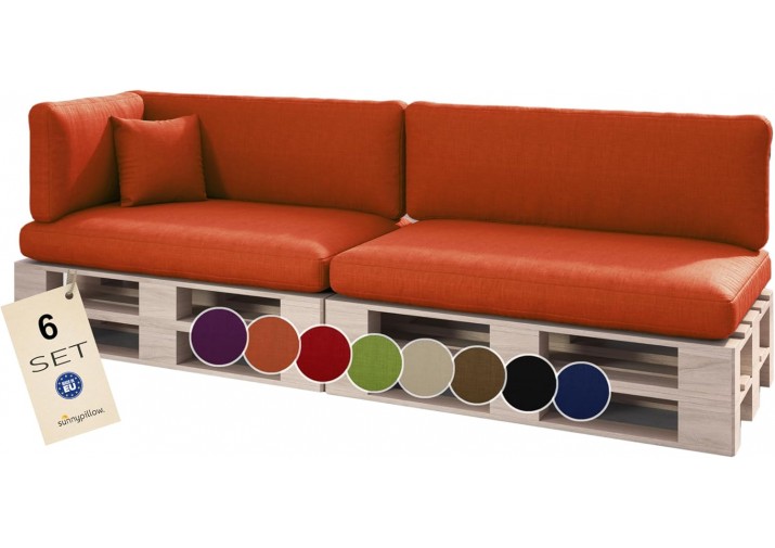 Palettenkissen 6er Set für Europaletten "Boston"