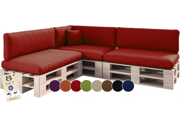 Palettenkissen 8er Set für Europaletten "Boston"