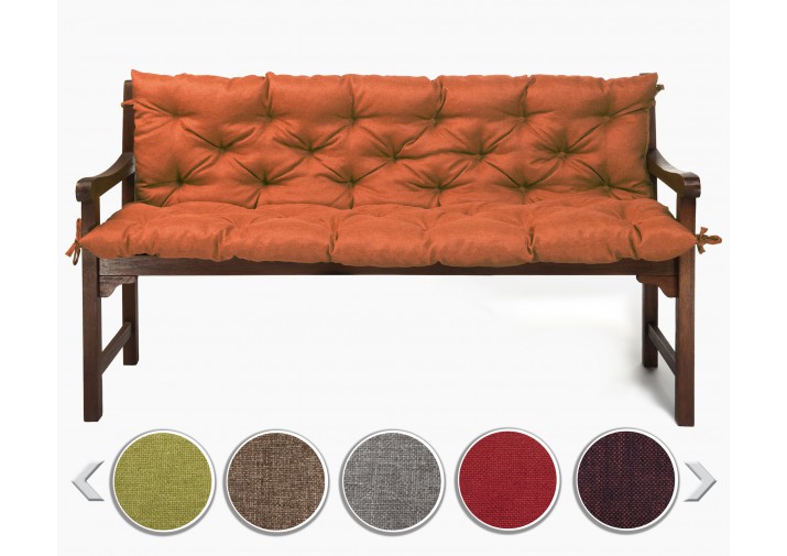 Bankauflage gesteppt 120x50x50x12cm (Sitzkissen + Rückenkissen) Viele Farben zur Auswahl
