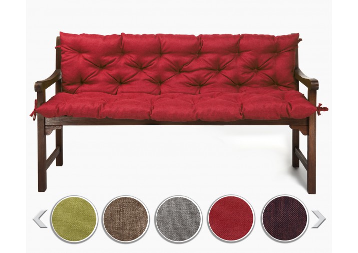 Bankauflage gesteppt 120x50x50x12cm (Sitzkissen + Rückenkissen) Viele Farben zur Auswahl