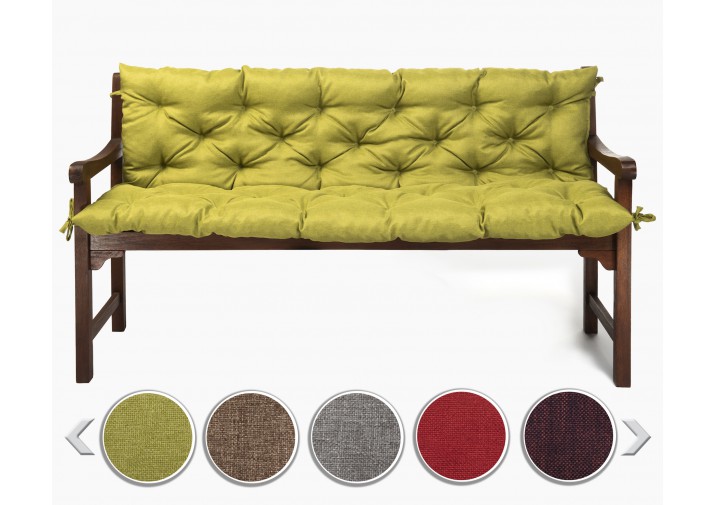 Bankauflage gesteppt 130x50x50x12cm (Sitzkissen + Rückenkissen) Viele Farben zur Auswahl